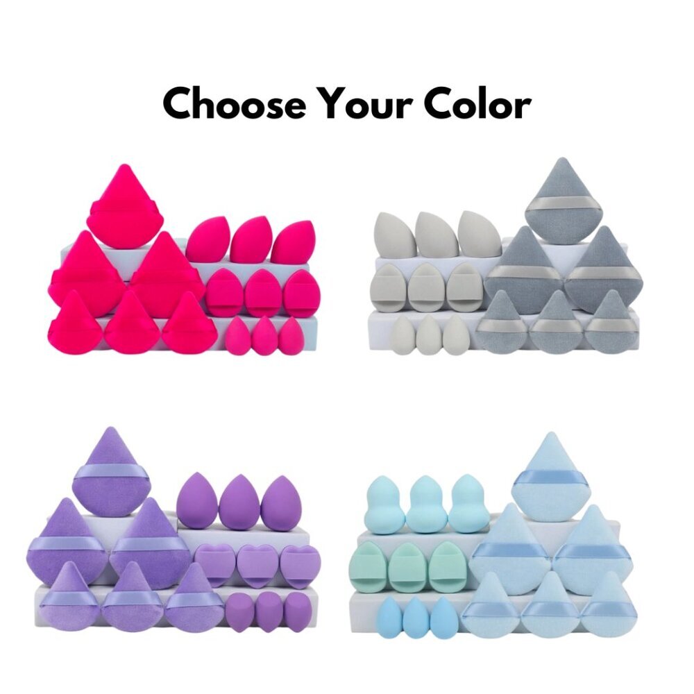 Makeup Sponges and Puffs 15 Piece Makeup Tools Choose Color NWT